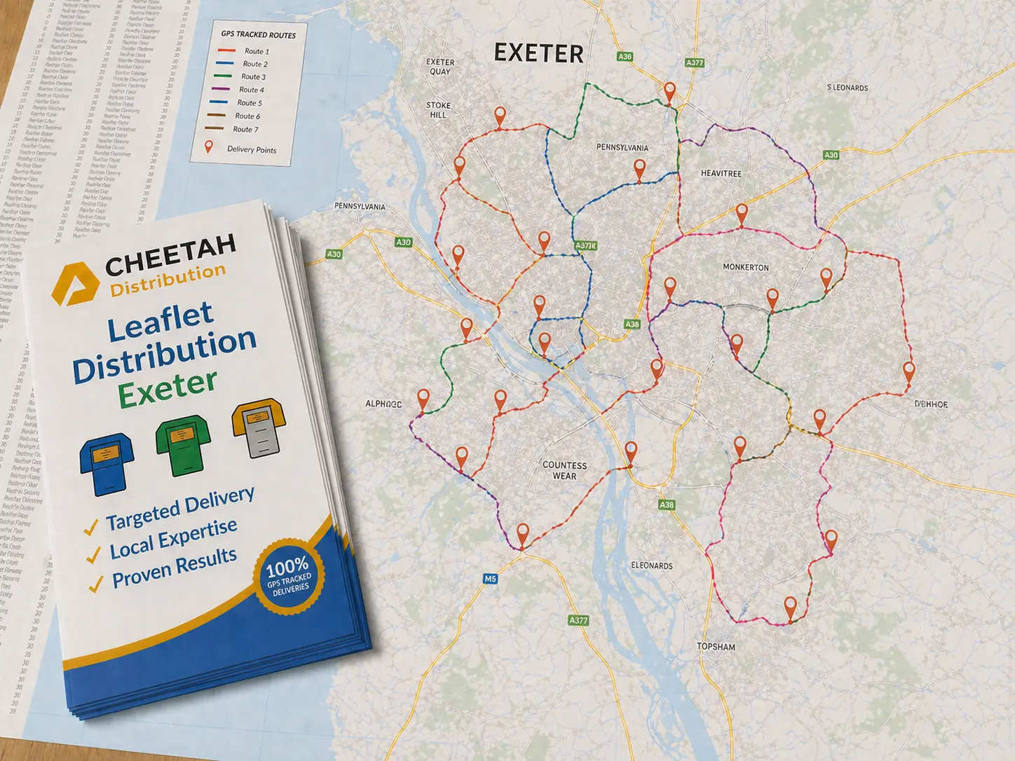 Leaflet Distribution Exeter - 100% GPS Tracked Flyer Delivery