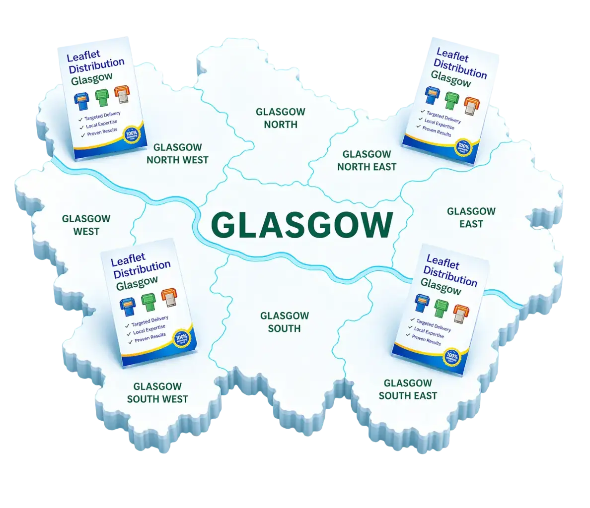 leaflet distribution Glasgow map UK