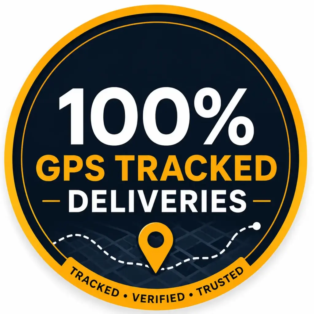 100 GPS tracked delivery