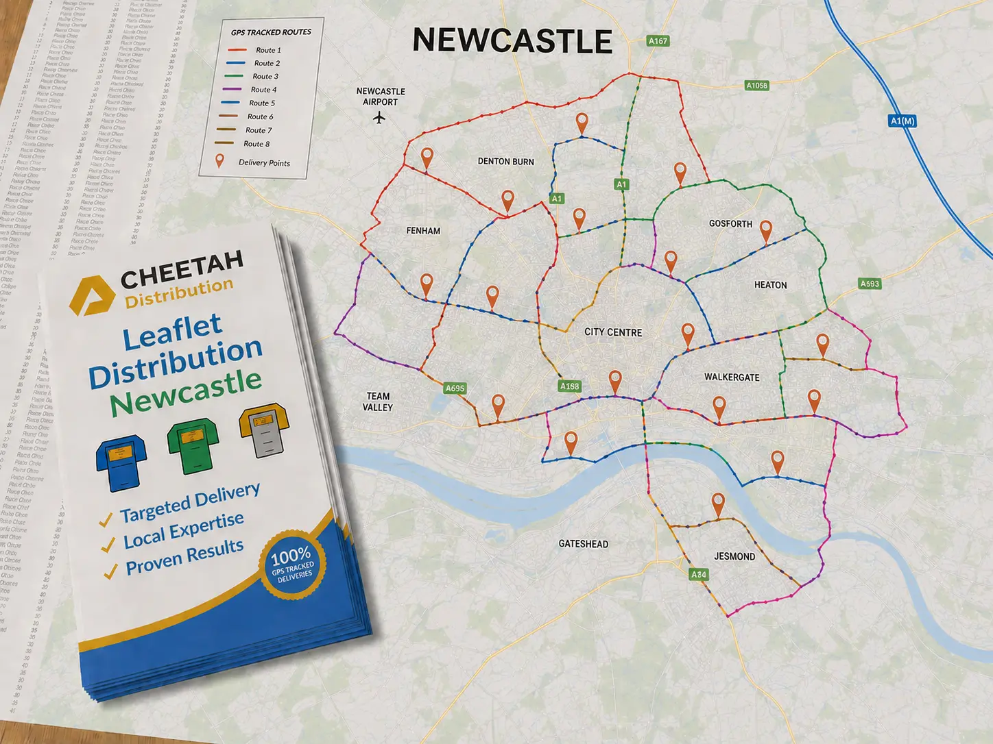 Leaflet Distribution Newcastle, GPS Tracked Flyer Delivery