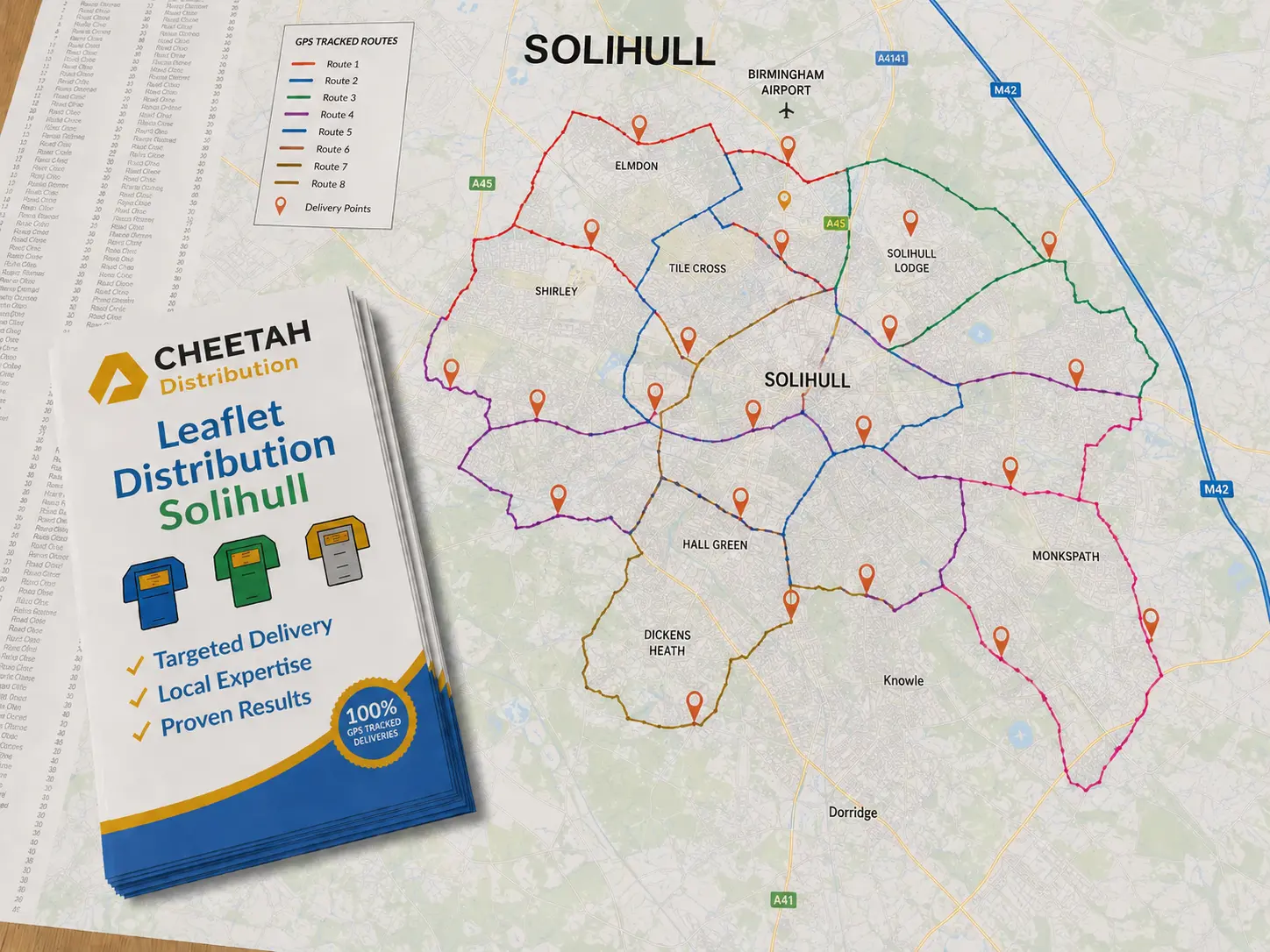 Leaflet Distribution Solihull, GPS Tracked,