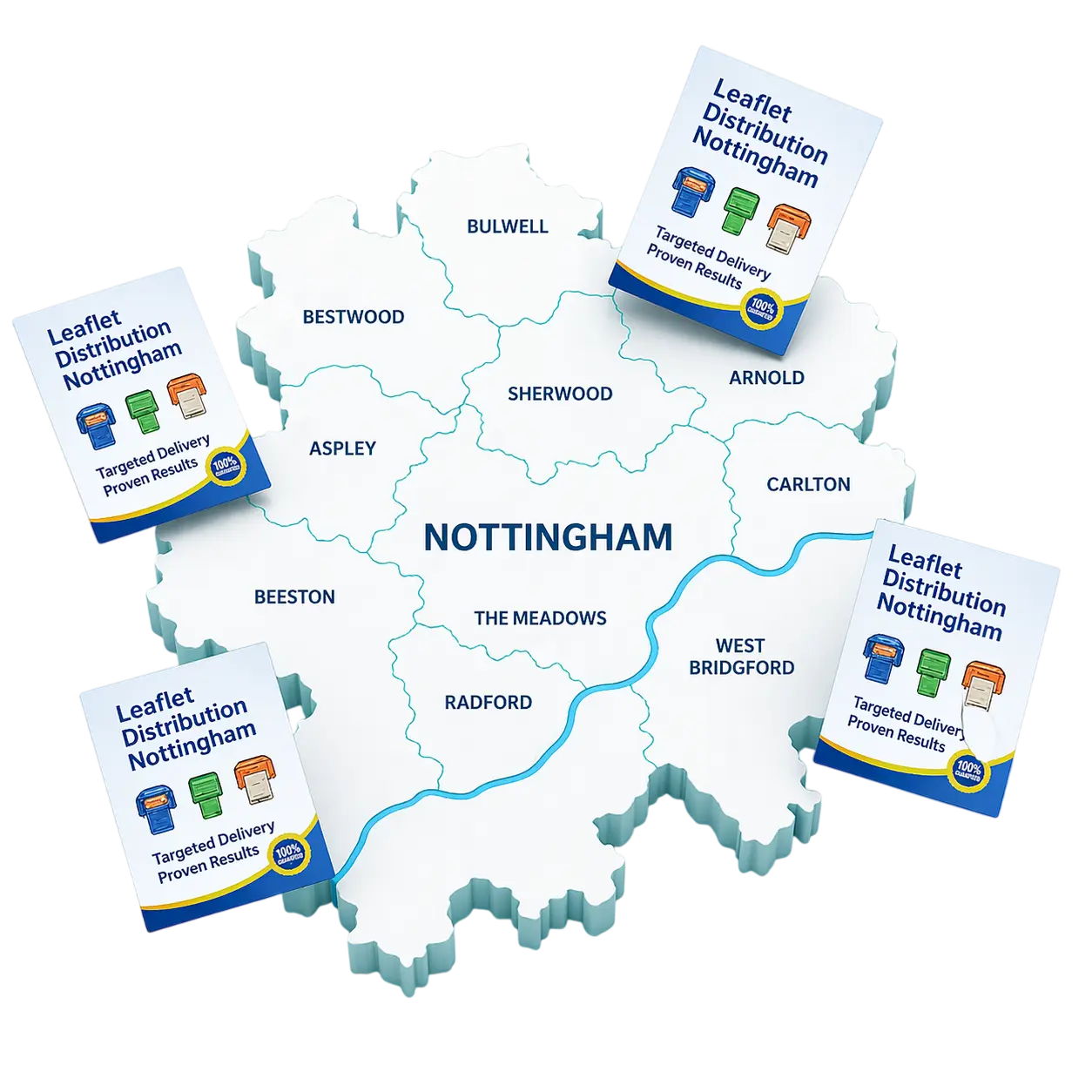 leaflet distribution Nottingham map